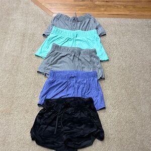 Stylish Women's Athletic Shorts - Black, Blue, Gray, and Teal